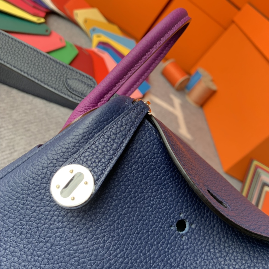 에르메스 미니 린디백 사파이어블루 퍼플 블랙